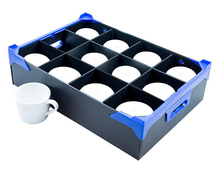 StorageBud Coffee Cup & Mug Storage Organizer, Hard Shell Storage Box With Dividers For 12 Cups