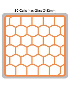 White Wine Glass Glasswasher Tray with 30 Compartments 