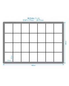 28 Compartment Polypropylene Inserts For Euro Containers