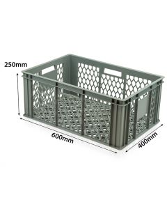 49 Litre Perforated Plastic Crate L600xW400xH250mm