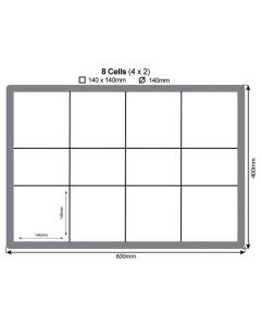 Saucer Crate With 8 Cells Plate Size Up To 140MM