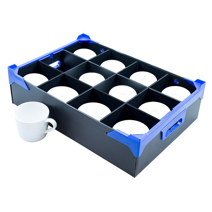 12 Compartment Vintage China Cup Storage Box (120x111mm)