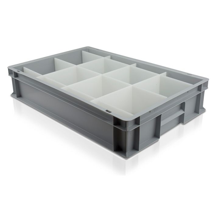 Shallow Plastic Tray with 8 Compartments 