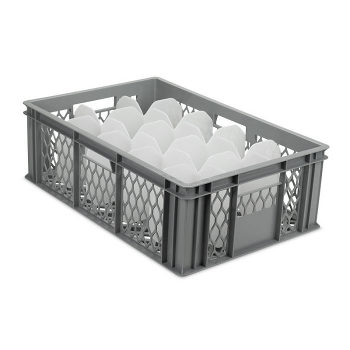 Ventilated Storage Crate with 15 Compartments for Height up to 140mm
