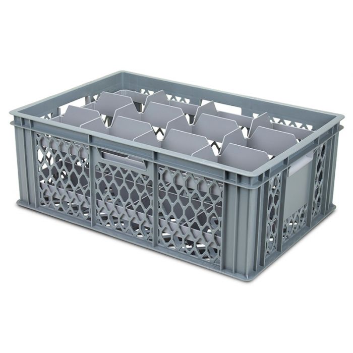 600x400mm Euro Container with Glassware Divider Inserts