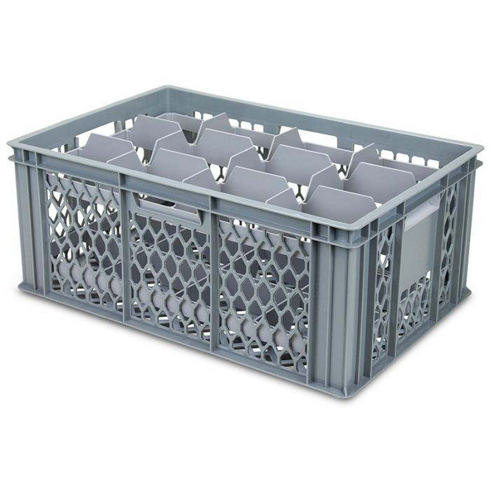 Stacking Warewasger Basket with Glassware Divider Inserts