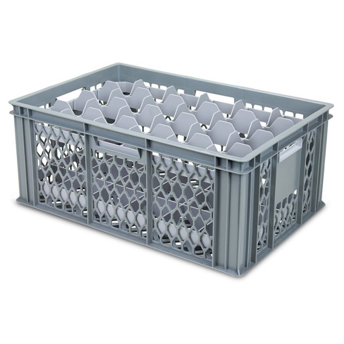 Stacking Conveyor Basket with Glassware Divider Inserts 