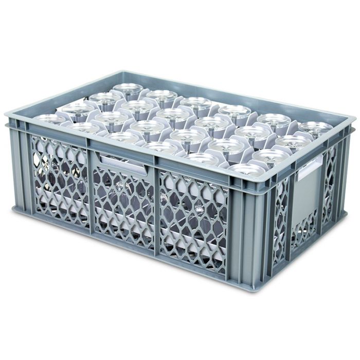 600x400mm Euro Crate with Glassware Inserts 