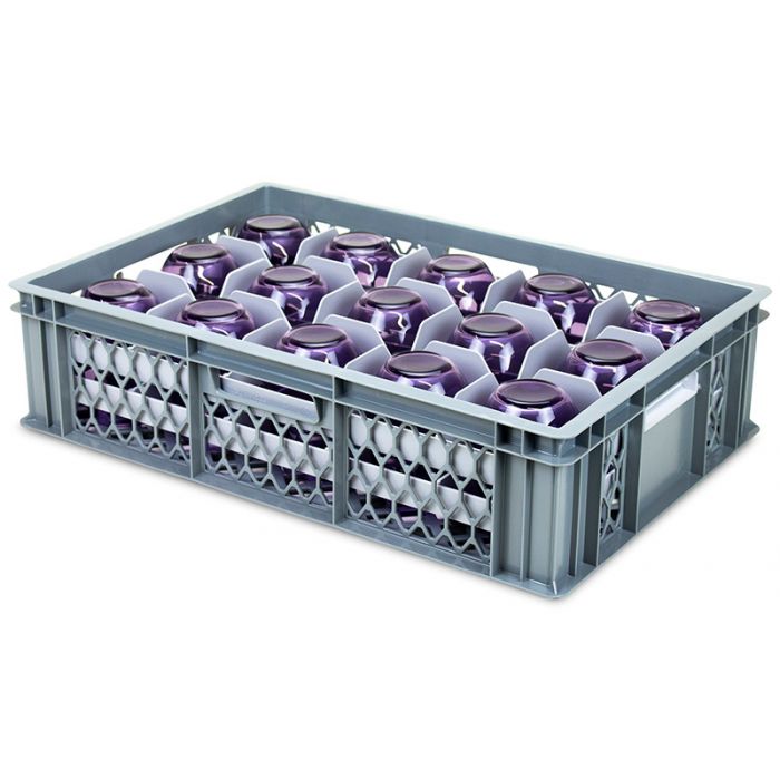 Ventilated Glassware Box with Top and Base Dividers 