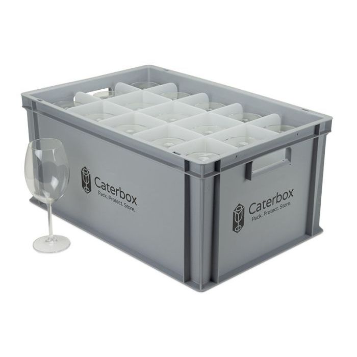 Large tall white wine Glass Storage Box for 15 Glasses