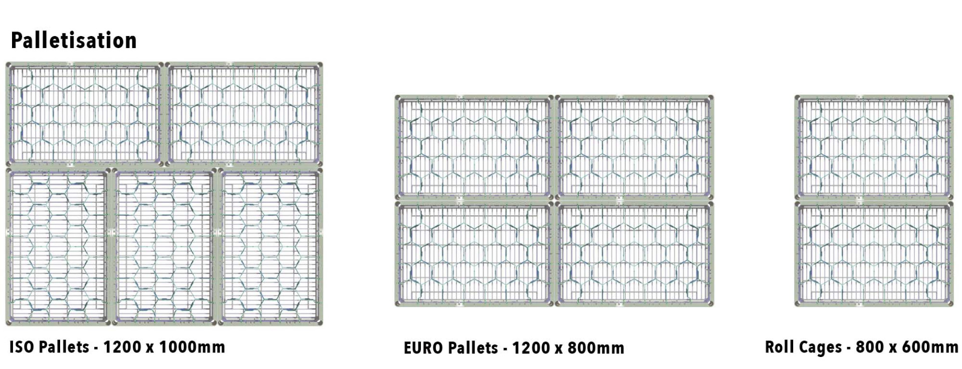 roll cages, UK and Euro Standard pallets. 